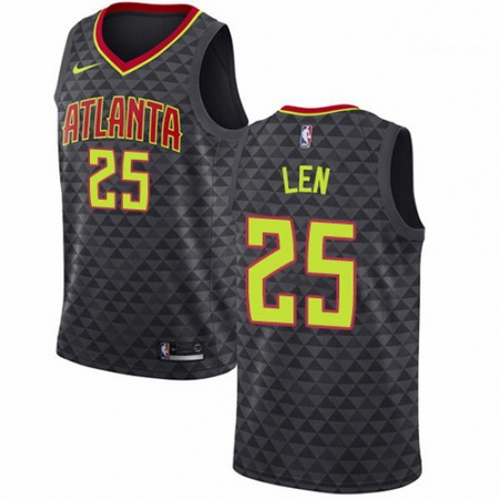 Mens Nike Atlanta Hawks 25 Alex Len Authentic Black NBA Jersey Icon Edition