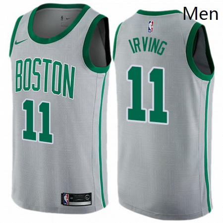 Mens Nike Boston Celtics 11 Kyrie Irving Swingman Gray NBA Jerse