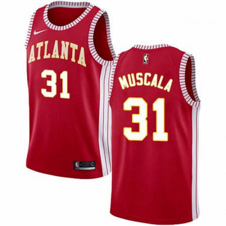 Mens Nike Atlanta Hawks 31 Mike Muscala Authentic Red NBA Jersey