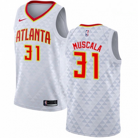 Mens Nike Atlanta Hawks 31 Mike Muscala Authentic White NBA Jers