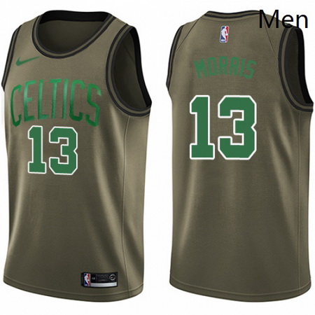 Mens Nike Boston Celtics 13 Marcus Morris Swingman Green Salute 
