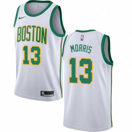 Mens Nike Boston Celtics 13 Marcus Morris Swingman White NBA Jersey City Edition