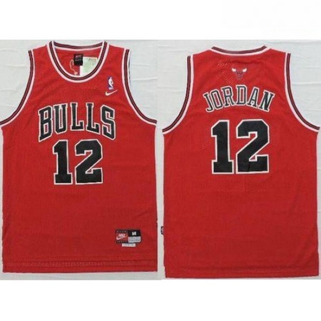 Bulls 12 Michael Jordan Red Nike Throwback Stitched NBA Jersey