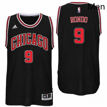 Chicago Bulls 9 Rajon Rondo Alternate Black New Swingman Jersey