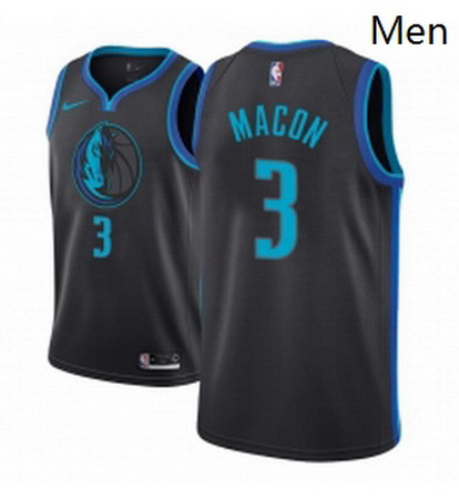 Men NBA 2018 19 Dallas Mavericks 3 Daryl Macon City Edition Anthracite Jersey