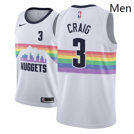 Men NBA 2018 19 Denver Nuggets 3 Torrey Craig City Edition White Jersey