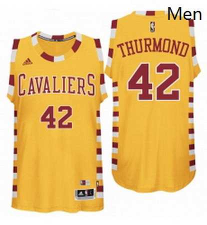 Cleveland Cavaliers 42 Nate Thurmond Hardwood Classic Throwback Gold Swingman Jersey