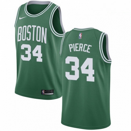 Mens Nike Boston Celtics 34 Paul Pierce Swingman GreenWhite No Road NBA Jersey Icon Edition