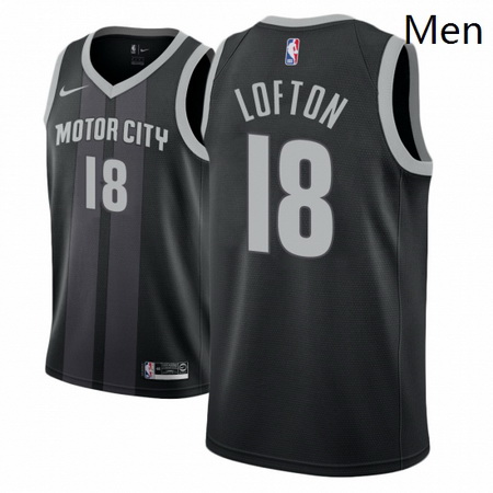 Men NBA 2018 19 Detroit Pistons 18 Zach Lofton City Edition Blac