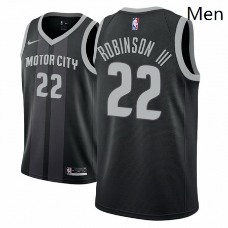 Men NBA 2018 19 Detroit Pistons 22 Glenn Robinson III City Edition Black Jersey