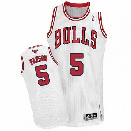 Mens Adidas Chicago Bulls 5 John Paxson Authentic White Home NBA