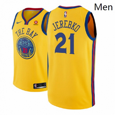 Men NBA 2018 19 Golden State Warriors 21 Jonas Jerebko City Edit