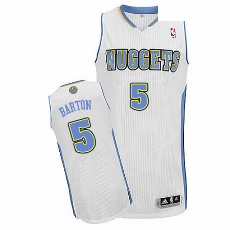 Mens Adidas Denver Nuggets 5 Will Barton Authentic White Home NBA Jersey