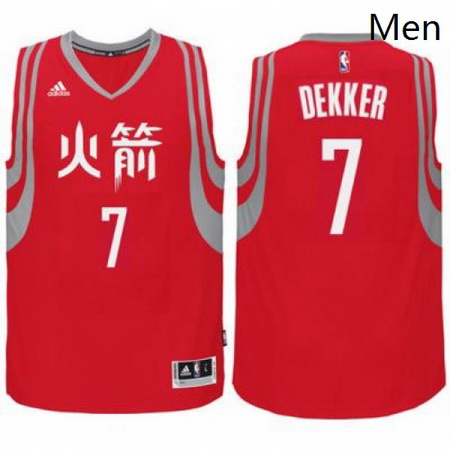 adidas Houston Rockets 7 Sam Dekker Red Chinese New Year Swingman Jersey