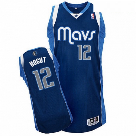 Mens Adidas Dallas Mavericks 12 Andrew Bogut Navy Blue Alternate NBA Jersey