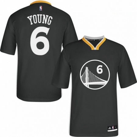 Mens Adidas Golden State Warriors 6 Nick Young Authentic Black Alternate NBA Jersey