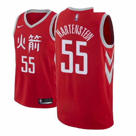 Men NBA 2018 19 Houston Rockets 55 Isaiah Hartenstein City Edition Red Jersey