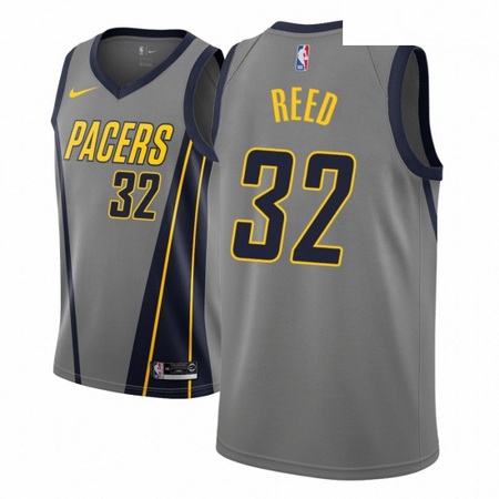 Men NBA 2018 19 Indiana Pacers 32 Davon Reed City Edition Gray Jersey