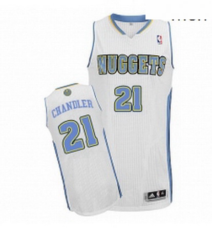 Mens Adidas Denver Nuggets 21 Wilson Chandler Authentic White Ho