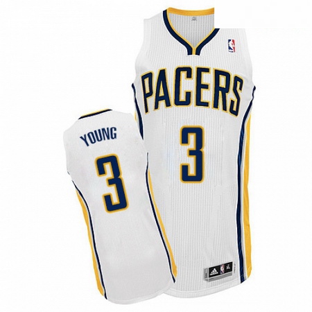 Mens Adidas Indiana Pacers 3 Joe Young Authentic White Home NBA 