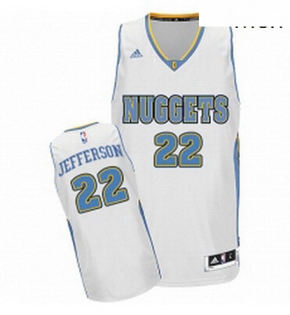 Mens Adidas Denver Nuggets 22 Richard Jefferson Swingman White Home NBA Jersey