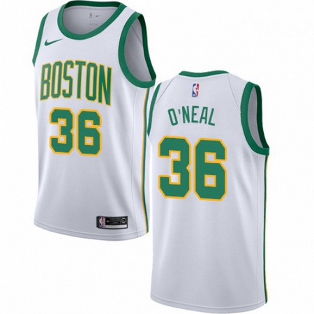 Mens Nike Boston Celtics 36 Shaquille ONeal Swingman White NBA J