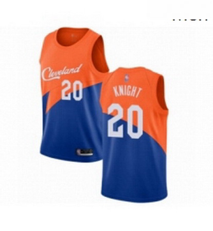 Mens Cleveland Cavaliers 20 Brandon Knight Authentic Blue Basketball Jersey City Edition