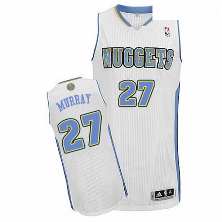 Mens Adidas Denver Nuggets 27 Jamal Murray Authentic White Home NBA Jersey