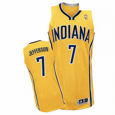 Mens Adidas Indiana Pacers 7 Al Jefferson Authentic Gold Alternate NBA Jersey