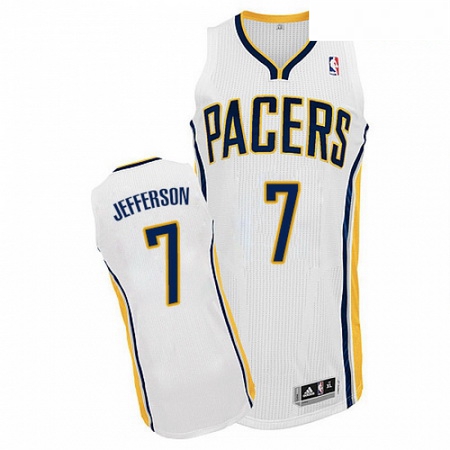 Mens Adidas Indiana Pacers 7 Al Jefferson Authentic White Home N