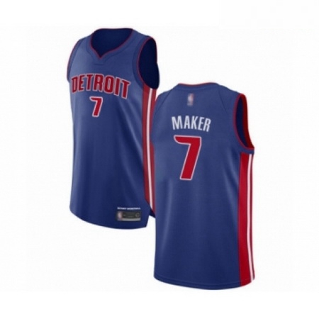 Mens Detroit Pistons 7 Thon Maker Authentic Royal Blue Basketball Jersey Icon Edition