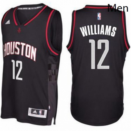 Mens Houston Rockets 12 Lou Williams adidas Black Swingman Space City Jersey