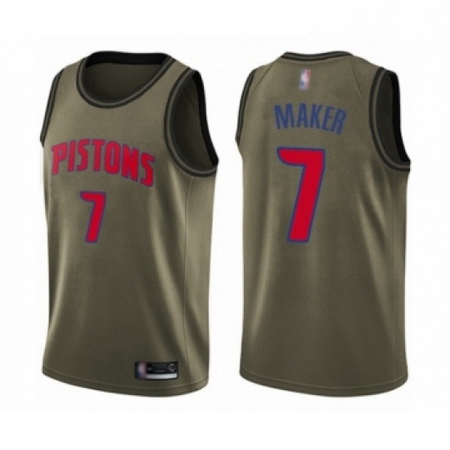 Mens Detroit Pistons 7 Thon Maker Swingman Green Salute to Servi