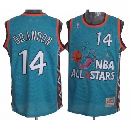 Mens Mitchell and Ness Cleveland Cavaliers 14 Terrell Brandon Swingman Light Blue 1996 All Star Thro