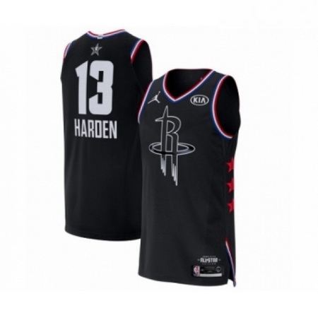 Mens Jordan Houston Rockets 13 James Harden Authentic Black 2019