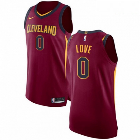 Mens Nike Cleveland Cavaliers 0 Kevin Love Authentic Maroon Road