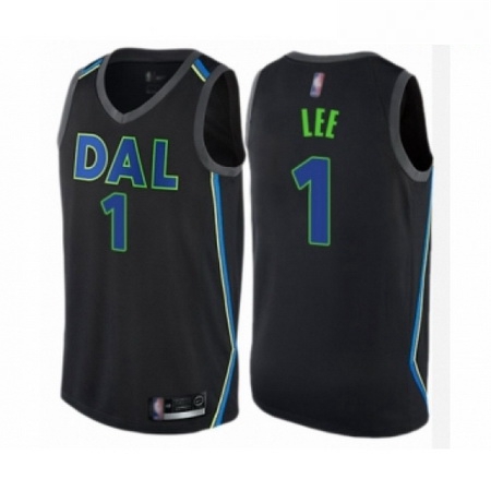 Mens Dallas Mavericks 1 Courtney Lee Authentic Black Basketball Jersey City Edition