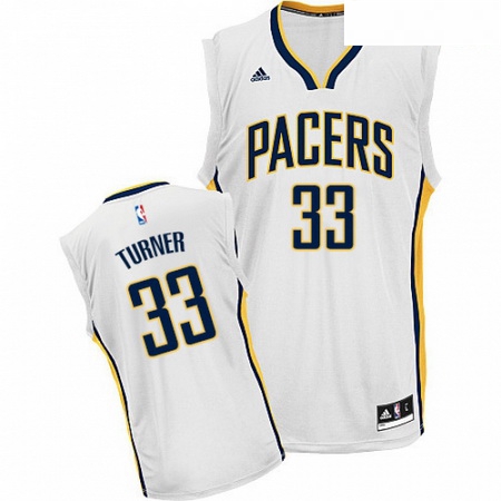 Mens Adidas Indiana Pacers 33 Myles Turner Swingman White Home N