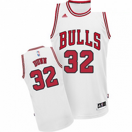 Mens Adidas Chicago Bulls 32 Kris Dunn Swingman White Home NBA J