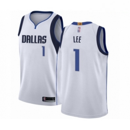 Mens Dallas Mavericks 1 Courtney Lee Authentic White Basketball 