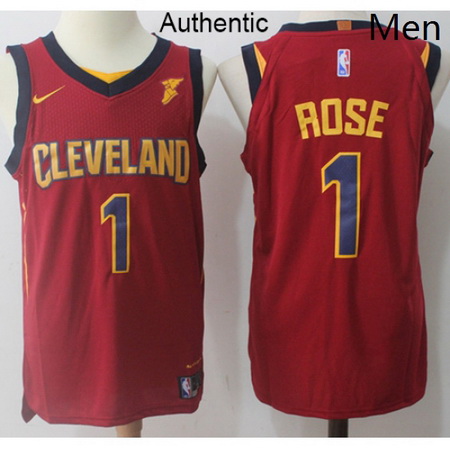 Mens Nike Cleveland Cavaliers 1 Derrick Rose Red NBA Authentic I