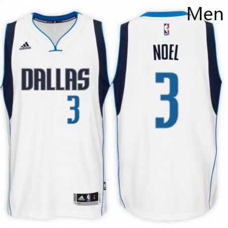 Mens Dallas Mavericks 3 Nerlens Noel adidas White Swingman Home Jersey