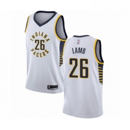 Mens Indiana Pacers 26 Jeremy Lamb Authentic White Basketball Je