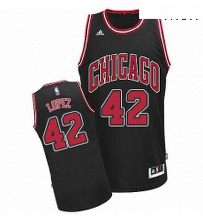 Mens Adidas Chicago Bulls 42 Robin Lopez Swingman Black Alternate NBA Jersey