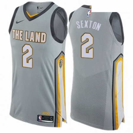 Mens Nike Cleveland Cavaliers 2 Collin Sexton Authentic Gray NBA Jersey City Edition