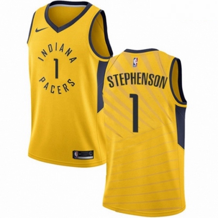 Mens Nike Indiana Pacers 1 Lance Stephenson Authentic Gold NBA J