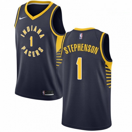 Mens Nike Indiana Pacers 1 Lance Stephenson Authentic Navy Blue Road NBA Jersey Icon Edition