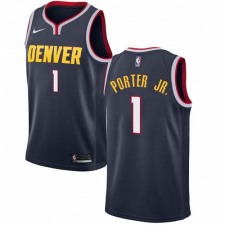 Mens Nike Denver Nuggets 1 Michael Porter Jr Navy NBA Swingman Icon Edition Jersey