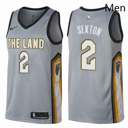 Mens Nike Cleveland Cavaliers 2 Collin Sexton Swingman Gray NBA 