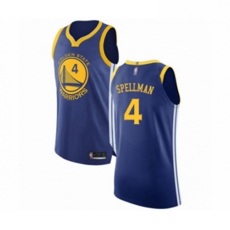 Mens Golden State Warriors 4 Omari Spellman Authentic Royal Blue Basketball Jersey Icon Edition